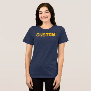 Custom Navy & Gold Women's University Tri-Blend Shirt