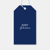 Custom Navy Nautical Blue Baby BOY Baby Shooter Geschenkanhänger (Rückseite)