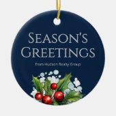 Custom Navy Realtor Ornament with Logo (Vorne)