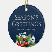 Custom Navy Realtor Ornament with Logo (Links)