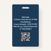 Custom Navy & Red Media Pass | Abzeichen für die P Ausweis (Rückseite)