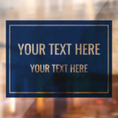 Custom Navy Window Cling with Your Text Fensteraufkleber (Blatt 2)