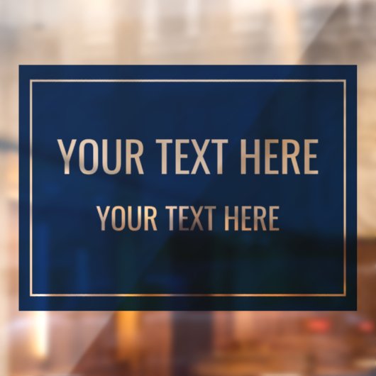 Custom Navy Window Cling with Your Text Fensteraufkleber (Blatt 2)