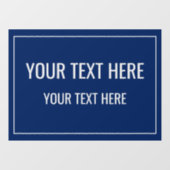 Custom Navy Window Cling with Your Text Fensteraufkleber (Blatt)