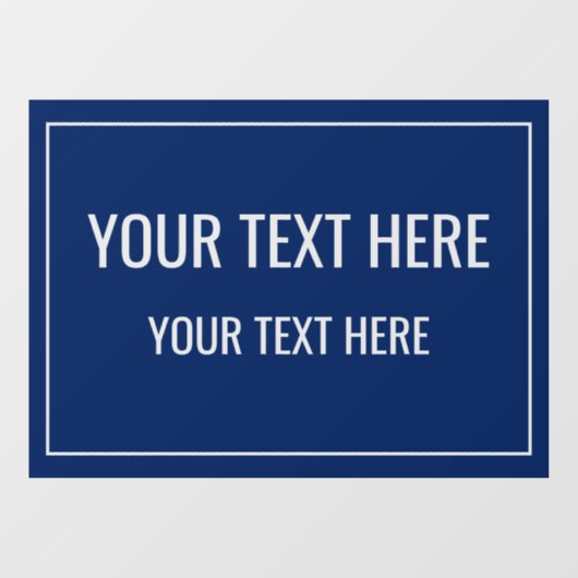 Custom Navy Window Cling with Your Text Fensteraufkleber (Blatt)