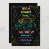 Custom neash Monster Truck Birthday Party Einladung (Vorne/Hinten)