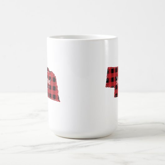Custom Nebraska Zuhause Staat Buffalo Karierte Wei Kaffeetasse (Mittel)
