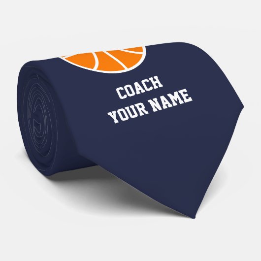 Custom neck tie gift for basketball coach krawatte (Gerollt)