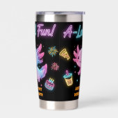 Custom Neon Axolotl A-Lot-l Fun Tumbler Thermobecher (Links)