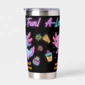 Custom Neon Axolotl A-Lot-l Fun Tumbler Thermobecher (Rechts)