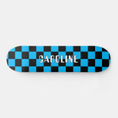 Custom Neon Blue Abstrakt Geometric Art Skateboard (Horizontal)
