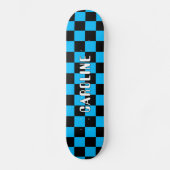 Custom Neon Blue Abstrakt Geometric Art Skateboard (Vorderseite)