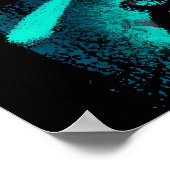 Custom Neon Frankenstein Retro Halloween Design Poster (Ecke)