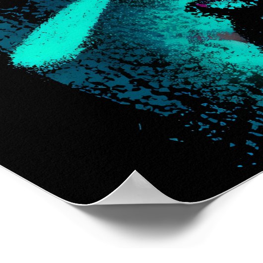 Custom Neon Frankenstein Retro Halloween Design Poster (Ecke)