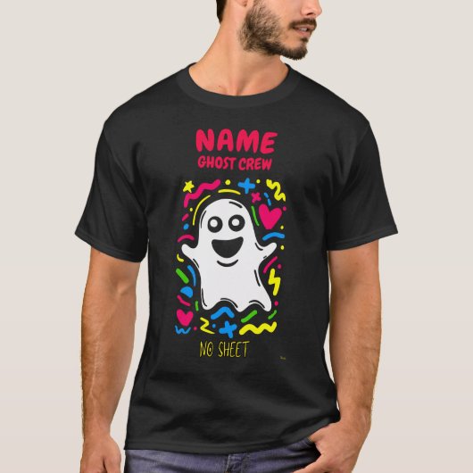 Custom Neon Ghost Pop Art No Sheet Funny Halloween T-Shirt (Vorderseite)