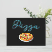 Custom Neon Glow Pizza Party Einladung (Stehend Vorderseite)