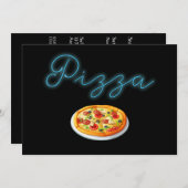 Custom Neon Glow Pizza Party Einladung (Vorne/Hinten)