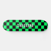 Custom Neon Green Black Abstrakt Geometric Art Skateboard (Horizontal)
