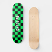 Custom Neon Green Black Abstrakt Geometric Art Skateboard (Vorderseite)