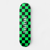 Custom Neon Green Black Abstrakt Geometric Art Skateboard (Vorderseite)