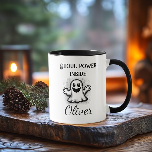 Custom Neon Halloween - Klassisches Black Gost Des Tasse