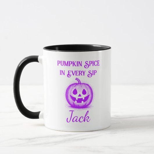 Custom Neon Halloween - Lila Pumpkin-Design Tasse (Links)