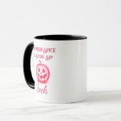 Custom Neon Halloween - Red Pumpkin Design Tasse (Vorderseite Links)