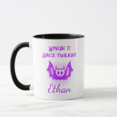 Custom Neon Halloween Tasse - Lila Bat Design (Links)