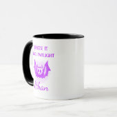 Custom Neon Halloween Tasse - Lila Bat Design (Vorderseite Links)