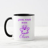 Custom Neon Halloween Tasse - Lila Ghost Design (Links)