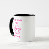 Custom Neon Halloween Tasse - Pink Ghost Design (Vorderseite Links)