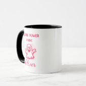 Custom Neon Halloween Tasse - Red Ghost Design (Vorderseite Links)