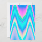 Custom Neon Holographic Iridescent Y2K Party Einladung (Rückseite)