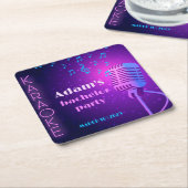 Custom Neon Karaoke Night Bachelor Party  Rechteckiger Pappuntersetzer (angewinkelt)