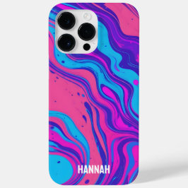 Custom Neon Liquide Paint Flow Magenta Orange Cyan Case-Mate iPhone 14 Pro Max Hülle