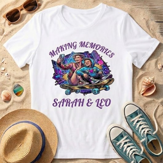 Custom Neon Mom & Son Art | Making Memories Tee