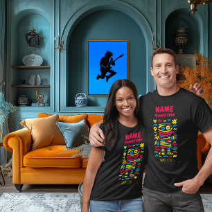 Custom Neon Mummy Pop Art Wrap Star Halloween T-Shirt