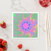 Custom Neon Rainbow Sunburst Paper Napkins Serviette (Beispiel)