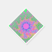 Custom Neon Rainbow Sunburst Paper Napkins Serviette (Ecke)