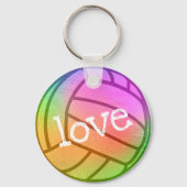 Custom Neon Rainbow Volleyball Schlüsselanhänger (Vorderseite)