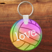 Custom Neon Rainbow Volleyball Schlüsselanhänger (Vorderseite)