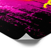 Custom Neon Skeleton Retro Halloween Design Poster (Ecke)