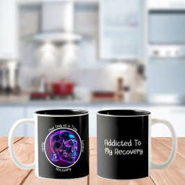 Custom Neon Skull 12-Stufen Meilenstein Geschenk Zweifarbige Tasse