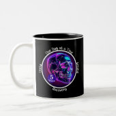 Custom Neon Skull 12-Stufen Meilenstein Geschenk Zweifarbige Tasse (Links)