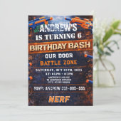 Custom Nerf Birthday Invitation Einladung (Stehend Vorderseite)