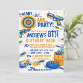 Custom Nerf War Birthday Invitation  Einladung (Stehend Vorderseite)