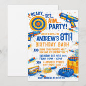 Custom Nerf War Birthday Invitation  Einladung (Vorne/Hinten)