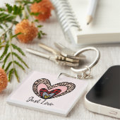Custom Nested Hearts Keychain – Just Love Schlüsselanhänger (Vorderseite rechts)