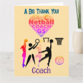 Custom Netball Coach Dankeskarte (Vorderseite)