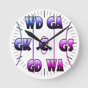 Custom Netball Player Positions Runde Wanduhr